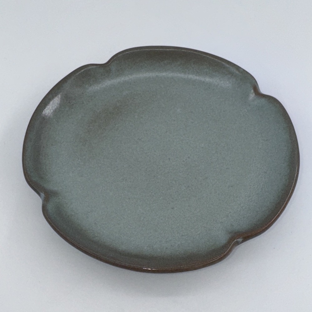 Mid‎ Century Frankoma Vintage Blue Saucer 5E Plainsman Oklahoma Pottery 6" D